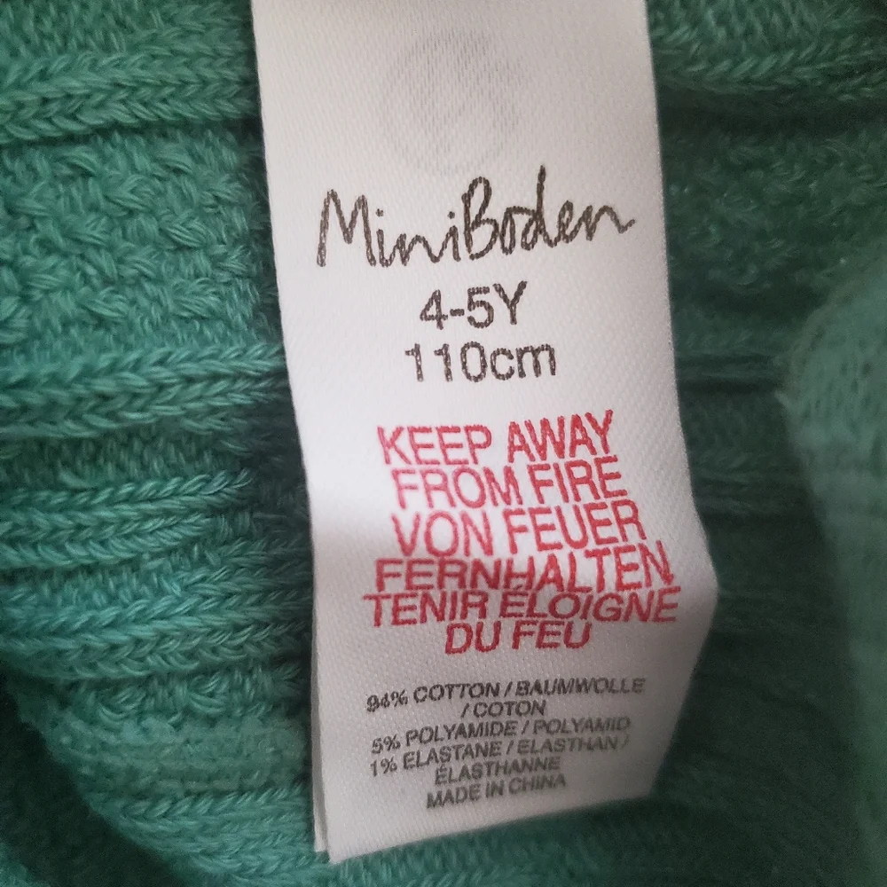 Mini Boden Green Cable Knit Leggings